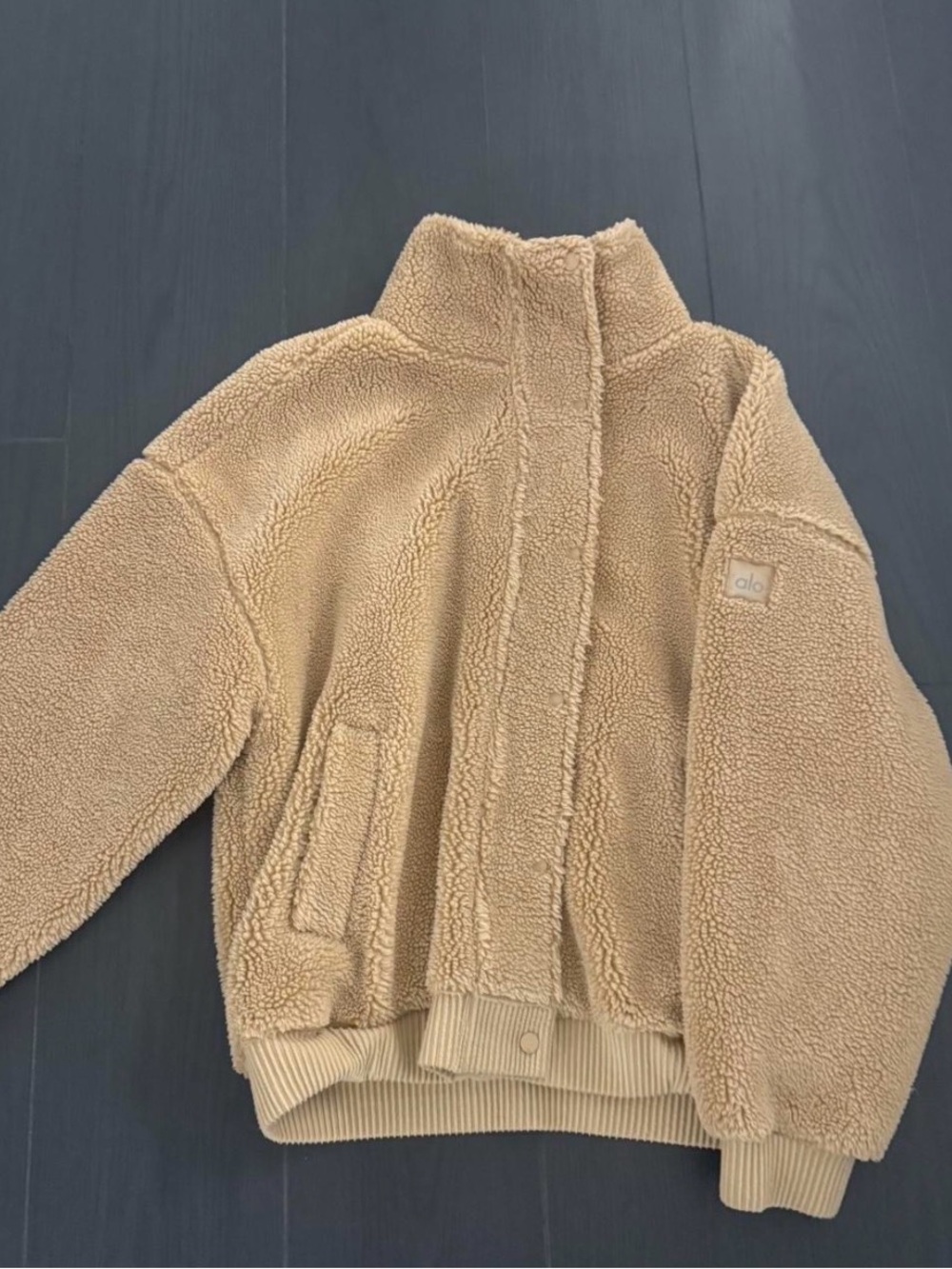 Tan Alo Sherpa Mockneck Jacket